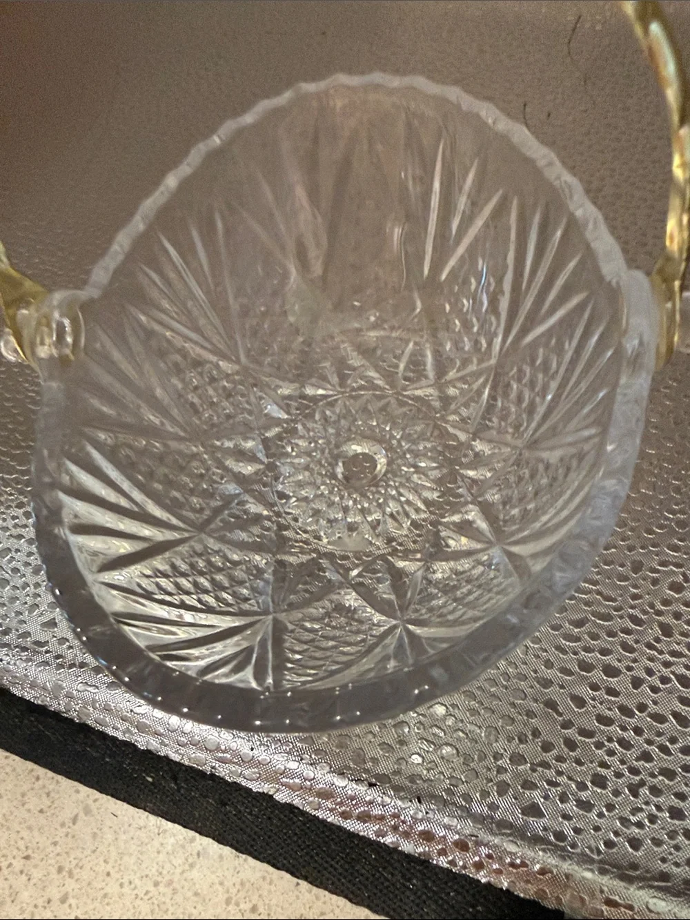 Vintage Mikasa Crystal Mini Basket Candy Dish